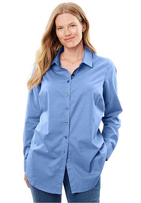 Woman Within Plus Size Perfect Button Down Shirt