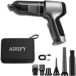 Airify™ Pro Vac V2, Airify Pro - Portable Air Blower/Car Vacuum, 3-in-1 Handheld Cordless Vacuum Cleaner, Portable Mini Car Vacuum Cleaner for Car, Office and Home Cleaning. (26000PA)