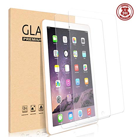 DUNNO Tempered Glass Screen Protector [2-Pack] for New iPad 9.7" (2018 & 2017) / iPad Pro 9.7, Ultra Thin,Anti-Scratch, Bubble Free,High rlgidity Defense frlction, High Deflnition Vision