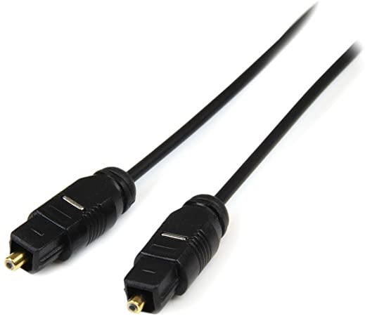 StarTech.com 10 ft. (3 m) Digital Optical Audio Cable - Toslink Digital Optical SPDIF - Ultra-Thin - Male/Male - Optical Audio Cable (THINTOS10)