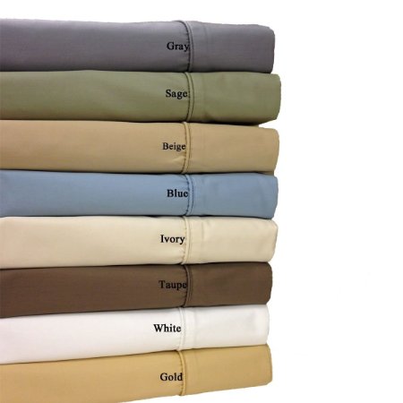 Split-King Adjustable King Size Beige 650-Thread-Count Solid Sheet Set Egyptian-Cotton-Blend Wrinkle-Free Sheets