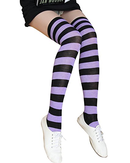 ZANZEA Women Stripe Casual Elegant Over The Knee Thigh High Long Stocking Socks