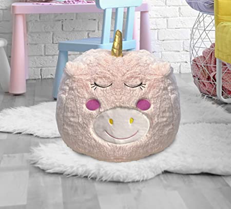 Beanbag For Kids: Soft And Comfortable Stuffed Bean Bag Chair For The Nursery, Cute Animal Design For Boys And Girls, Lux Plush Fabric, For Children Of All Ages 18’’ x 18’’ x 14’’ (Unicorn)