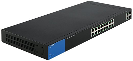Linksys Business LGS318P 16-Port Gigabit PoE  (125W) Smart Managed Switch with 2 Gigabit and 2 SFP Ports