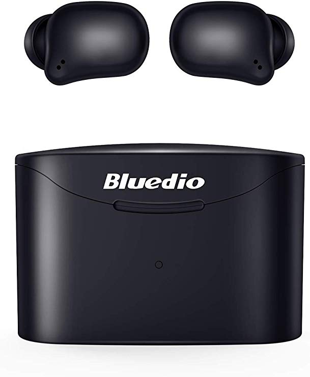 Bluetooth 5.0 Wireless Earbuds, Bluedio T Elf 2 True Wireless Touch Headphones in-Ear Earphones with Charging Case, Car Headset Built-in Mic for Cell Phone/Sports, 6Hrs Playtime, LED Indicator