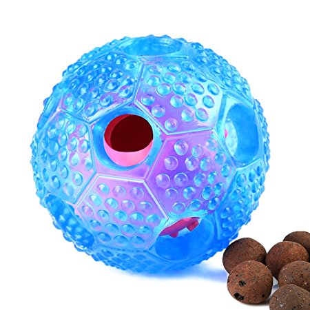 Airsspu Interactive Dog Toy - IQ Treat Ball Food Dispensing Toys for Small Medium Large Dogs Durable Chew Ball - Nontoxic Rubber and Bouncy Dog Ball - Ball Shape Design Cleans Teeth
