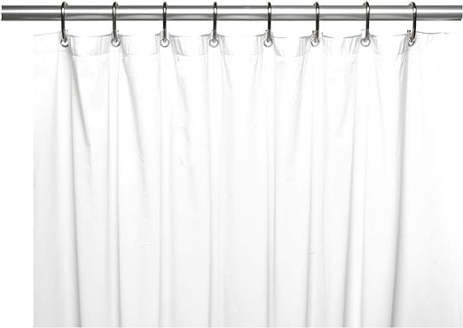 Venice Collections Elegant Home Heavy Duty Vinyl Shower Curtain Liner with 12 Metal Grommets White