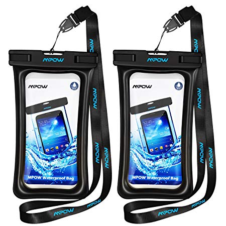 Mpow Floating Waterproof Phone Case, IPX8 Universal Waterproof Phone Pouch Dry Pouch Underwater Dry Bag For iPhone XS/XS Max/XR/X Samsung Galaxy S10/S9/S8 Google Pixel up to 6.5" Black