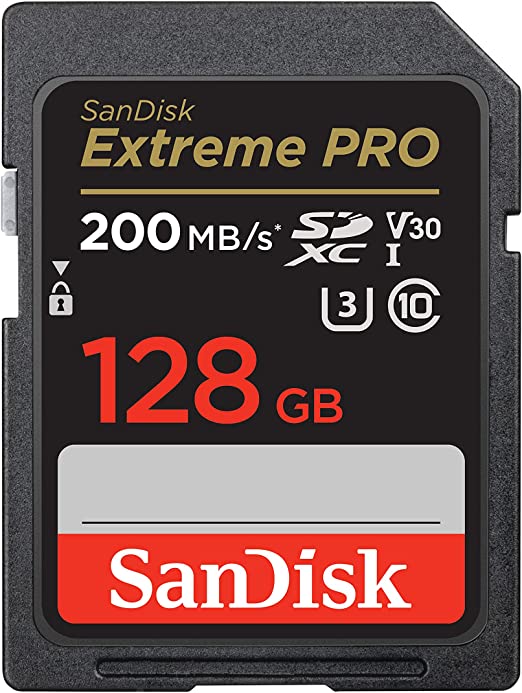 SanDisk 128GB Extreme PRO SDXC card   RescuePRO Deluxe, up to 200MB/s, UHS-I, Class 10, U3, V30