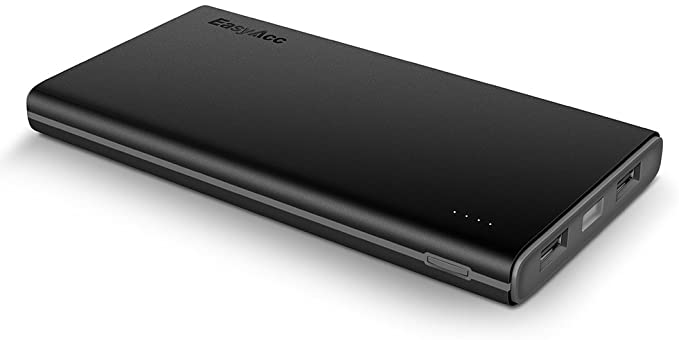 EasyAcc 10000mAh Power Bank Portable Charger for iPhone Samsung HTC Smartphones Tablets - Black and Grey