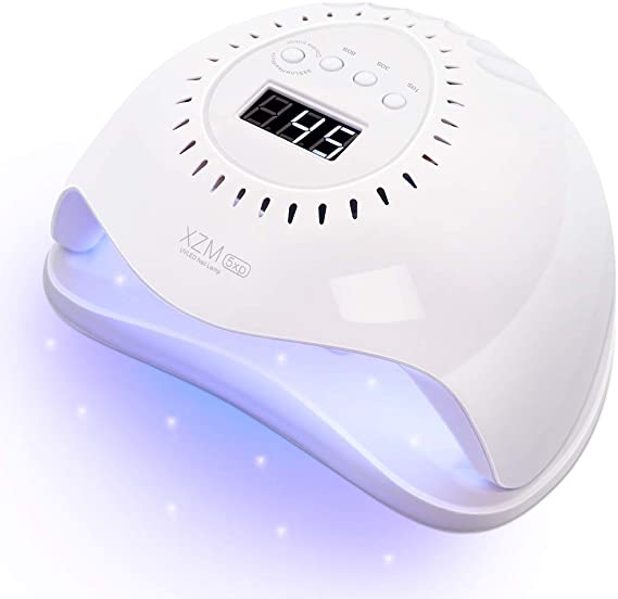 Led UV Nail Lamp 168W Quick-drying Curing Lamp Nail Dryer UV light for Gel Nails with 10s 30s 60s 99s Timer, Home and Salon White