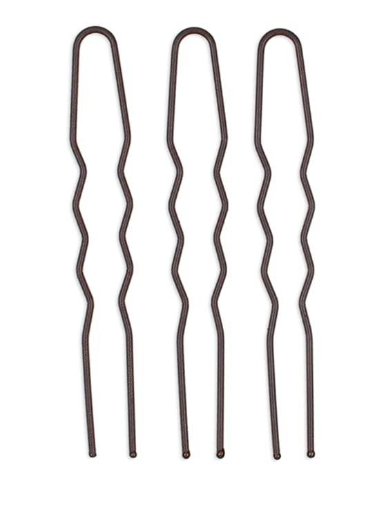 Large 4 Inch U Shaped Sturdy Color Match Hair Pins for Thick Hair Buns and Chignons - 12 Count (Brunette Dark Brown)