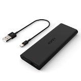 Aukey 3600mAh Portable Charger External Battery with AIPowerTech for iPhone6S 6 6S 6 Plus The First Charger with Apple Lightning Input Port Apple MFI Certified Lightning Cable is included - Black