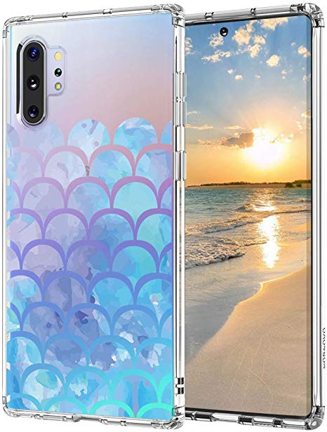 MOSNOVO Galaxy Note 10 Plus Case,Galaxy Note 10 Plus 5G Case, Mermaid Tail Slim Clear Case with Design Shockproof TPU Bumper Protective Cover Case for Samsung Galaxy Note 10 Plus