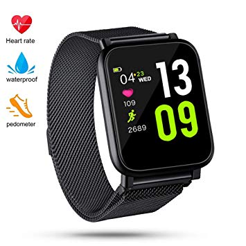 QiyuanLS Fitness Tracker, Activity Tracker Watch with Heart Rate Monitor, Waterproof Smart Fitness Band with Step Calorie Counter, Pedometer Watch for Kids Women and Men