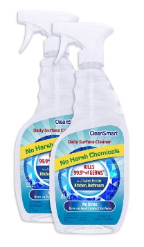 CleanSmart Daily Surface Cleaner Kills 99.9% of Germs, No Harsh Chemicals, 23oz, 2PK