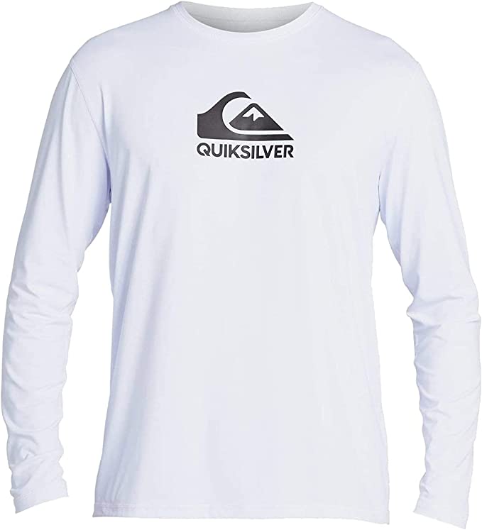 Quiksilver Mens Solid Streak Long Sleeve Rashguard UPF 50 Sun Protection Surf Shirt