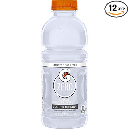 Gatorade Zero Sugar Thirst Quencher, Glacier Cherry, 20 Ounce Bottles (Pack of 12)