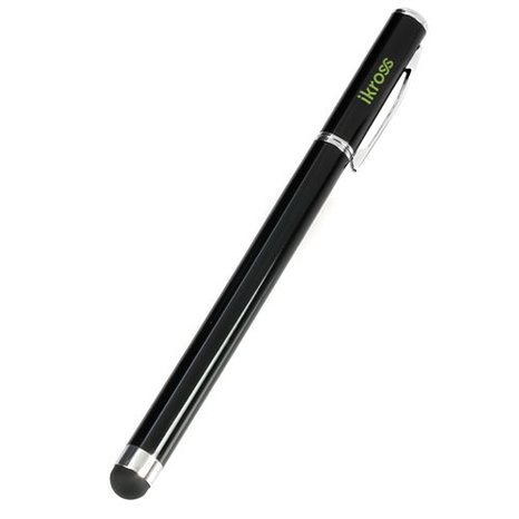 iKross Stainless Steel Capacitive Stylus with BallPoint Pen Black for Microsoft Surface RT  Pro 1 2 3 4 Windows 8  RT Tablet Apple iPhone 6S  6S Plus  6  6 Plus Smart phone