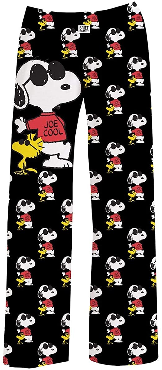 American Mills Men's Joe Cool Snoopy Lounge Pants Pajama Pants Bottoms, Black - 2X