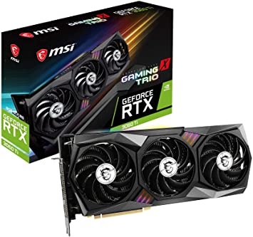 MSI Gaming GeForce RTX 3060 Ti 8GB GDRR6 256-Bit HDMI/DP Tri-Frozr 2 TORX Fan 4.0 Ampere Architecture RGB OC Graphics Card (RTX 3060 Ti Gaming X Trio)