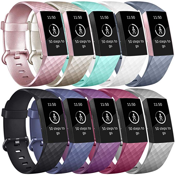 Vancle Bands Compatible with Fitbit Charge 3 Bands Replacement Charge 3 SE Classic Sports Accessories Wristbands Small Large for Women Men