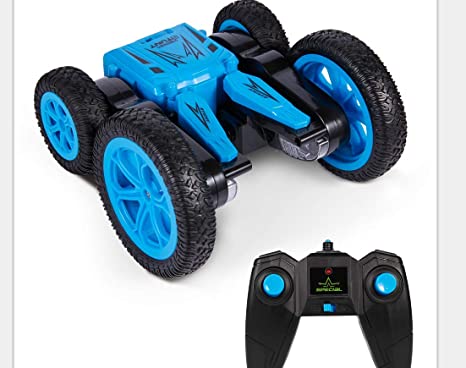 Crenova Electric RC Stunt Car 2WD Off Road Remote Control 2.4GHz Racing Vehicle LED Headlights Extreme High Speed 7 KM/H 360 Degree Rolling Rotation