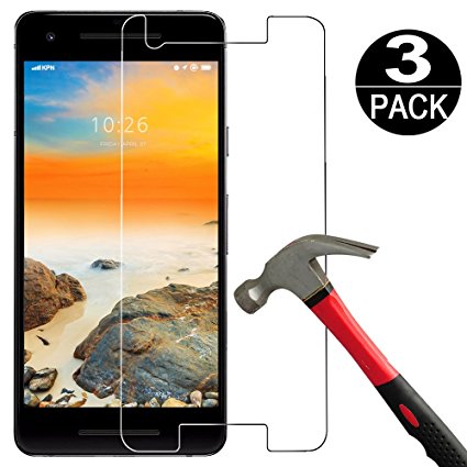 [3 Pack] Google Pixel 2 Screen Protector Tempered Glass [9H Hardness][Ultra Clear][Anti Scratch][Bubble Free] HD Clear Tempered Glass Screen-Protector Film for google pixel 2