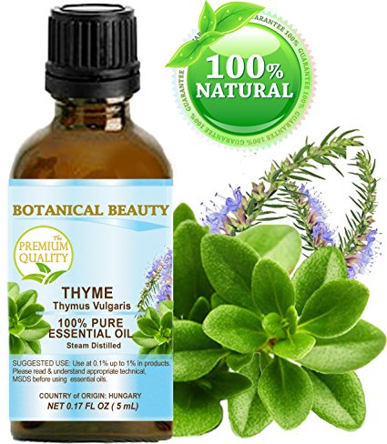 THYME ESSENTIAL OIL. 100% Pure Therapeutic Grade, Premium Quality, Undiluted. 0.17 Fl.oz.- 5 ml.