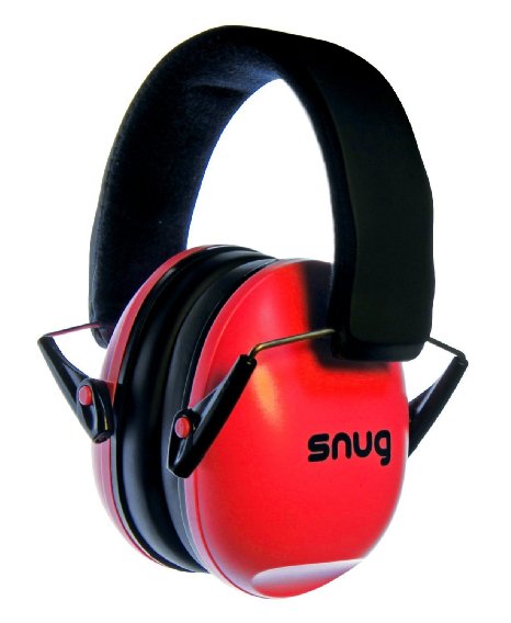 Snug Safe n Sound Kids Earmuffs / Hearing Protectors – Adjustable Headband Ear Defenders For Children and Adults (Red)