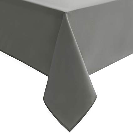 Homedocr Square Tablecloth - Stain Resistant and Spillproof Dining Room Washable Polyester Table Cloth, 54 x 54 inch, Grey