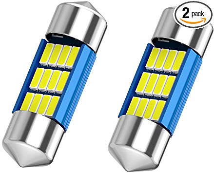 DE3175 LED Bulb Extremely Bright 400 Lumens 4014 12 Chipsets DE3021 DE3022 LED bulbs for Interior Car Lights License Plate Dome Map Door Courtesy 31MM 1.25in 6428 LED Bulbs 6500K White 2pcs