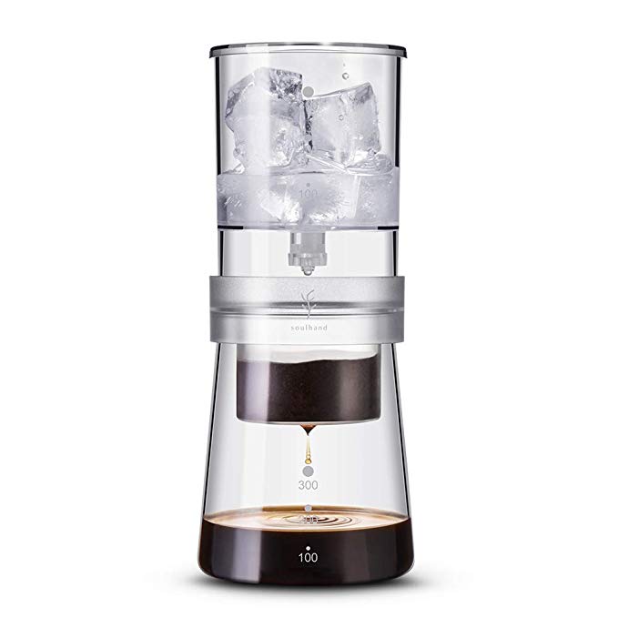 Soulhand Ice Drip Coffee Maker Adjustable Rate Dutch Style Coffee Tea Maker Cold Brew Coffee Dripper 350ml for Home Travel Office