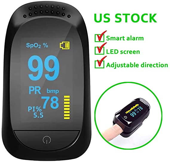 Fingertip Pulse Oximeter, Blood Pulse Oximeter Finger Pulse Blood Oxygen Level Fingertip Monitor for Household LED Display, Easy Check Pulse with Finger