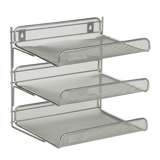 Honey-Can-Do OFC-03307 3-Tier Desk Organizer, Silver, 13.2 x 10.75 x 12.5