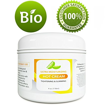 Hot Cream Cellulite Treatment – Belly Fat Burner for Women and Men – Natural Anti Aging Cream with Antioxidants and Essential Oils Rosemary Lavender Aloe – Deep Tissue Massage Muscle Relaxer