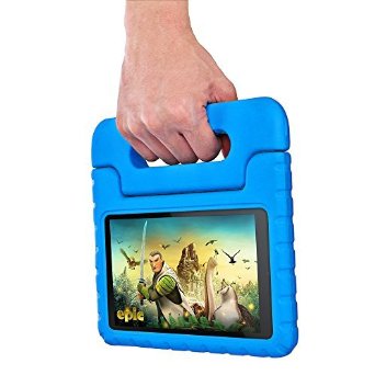 TNP New Fire 7 Kids Case (Blue) - Light Weight Shock Proof Super Protective Convertible Handle Stand Cover for Amazon New Fire 7 Inch (5th Generation) 2015 Release Tablet