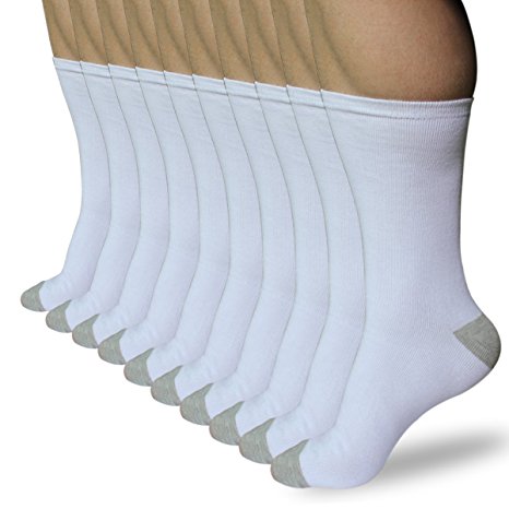 Hippih Men's 10 Pack Heavyweight Cushion Compression Work Crew Socks