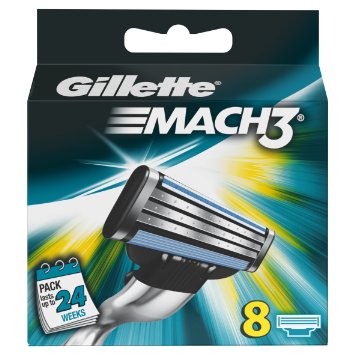 Gillette Mach3 Manual Razor Blades - Pack of 8 Blades