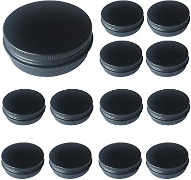 30 Pack 5oz Metal Tin Can with Screw Lid, Empty Aluminum Storage Containers, Great for DIY Candle Making, Black