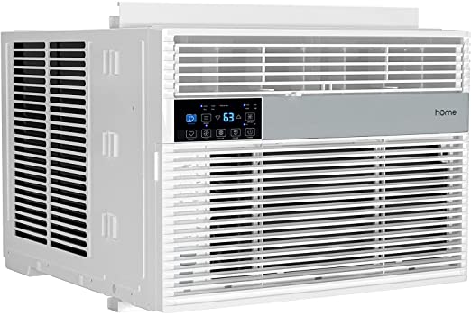 hOmelabs 12,000 BTU Window Air Conditioner with Smart Control – Low Noise AC Unit with Eco Mode, LED Control Panel, Remote Control, and 24 hr Timer