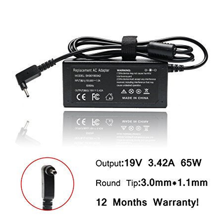 AETY 65W AC Adapter Charger for Acer Chromebook 11 13 14 15 CB3 CB3-111-C4HT CB5 CB5-571 CB5-311 C720C 720p C740 CB3-111-C670 Iconia W700 Tablet AO1-131/431 -【19V 3.42A】