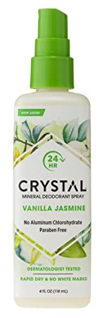 Crystal Deodorant Spray 4 Ounce Vanilla & Jasmine (118ml) (Pack of 3)