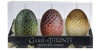 Game of Thrones Sculpted Dragon Egg Candles, Set of 3 - Perfect for GoT Fans - 2 1/2" each