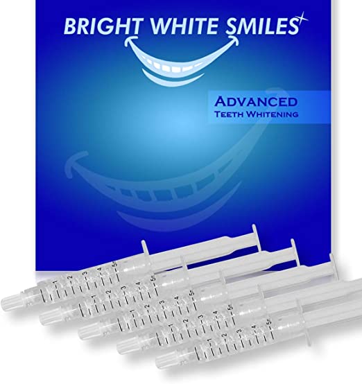 Bright White Smiles Teeth Whitening Kit, 35% Carbamide Peroxide Gel for Professional Results at Home, Whiter Smile Refill System includes: 5X Syringes, Trays not included