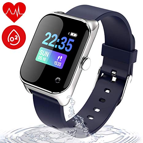 wonlex Fitness Tracker IP67 Waterproof for Swimming, Smart Watch with Blood Pressure, Sleep, Calorie and Heart Rate Monitor, Men and Women Activity Tracker for Android & iOS (Blue)