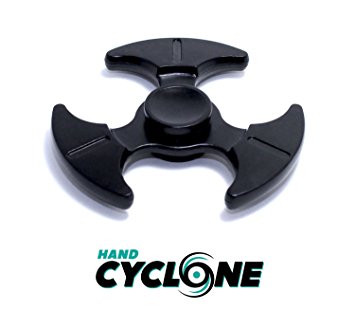 HANDEYE Games CYCLONE Premium Hand Spinner Metal Alloy Fidget Toy With 5 Minute Spin - ADHD - Fidget - Hand Exercise - Boredom - Desk Exercise - Autism - ADD (Matte Black)