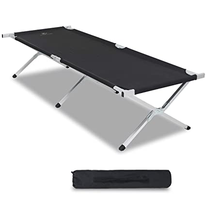 Camping World Portable Folding Bed Extra Aluminum Camping Cot for Adults, Outdoor and Indoor with Carry Bag - 82.7" x28.3" Support 500lbs