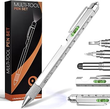 Gifts for Him, 9 in 1 Multitool Pen, Stocking Stuffers for Men, Cool Gadgets Tools for Men, Gifts for Dad Who Wants Nothing, Unique Stuff Gifts for Dad Men Boyfriend Husband Friends Grandpa