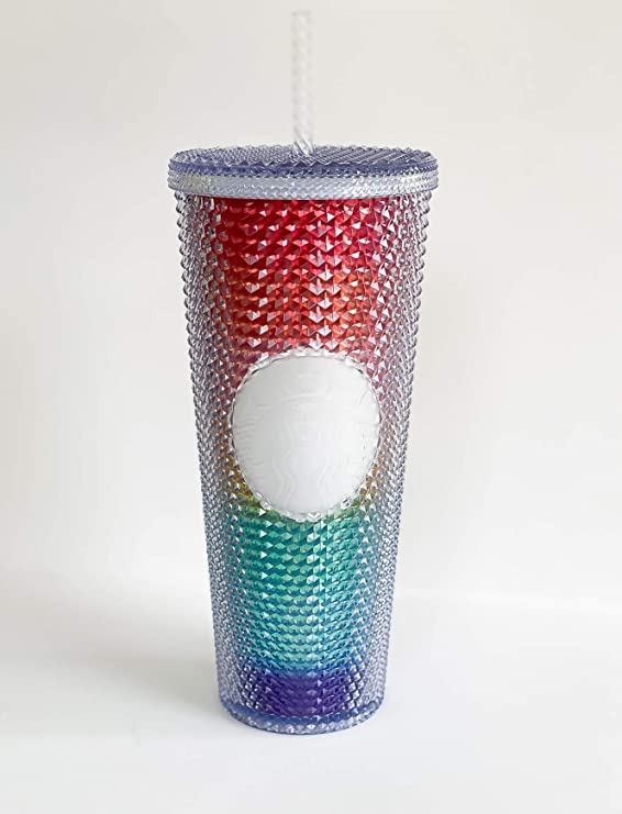 Starbucks 2020 Studded Tumbler Cold Cup LGBT Pride Rainbow Multicolor Limited 24 Oz